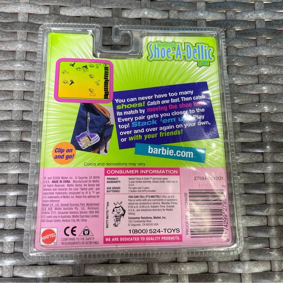 Barbie Shoe-a-dellic electronic hand-held game NEW Sealed Collectible VTG 2000 - Picture 2 of 2